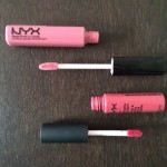 Nyx Mega Shine Lip Gloss in Beige (top) & Nyx Soft Matte Lip Cream in San Paolo (bottom).