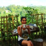 Coffee tasting at the coffee plantation in Ubud, Bali.