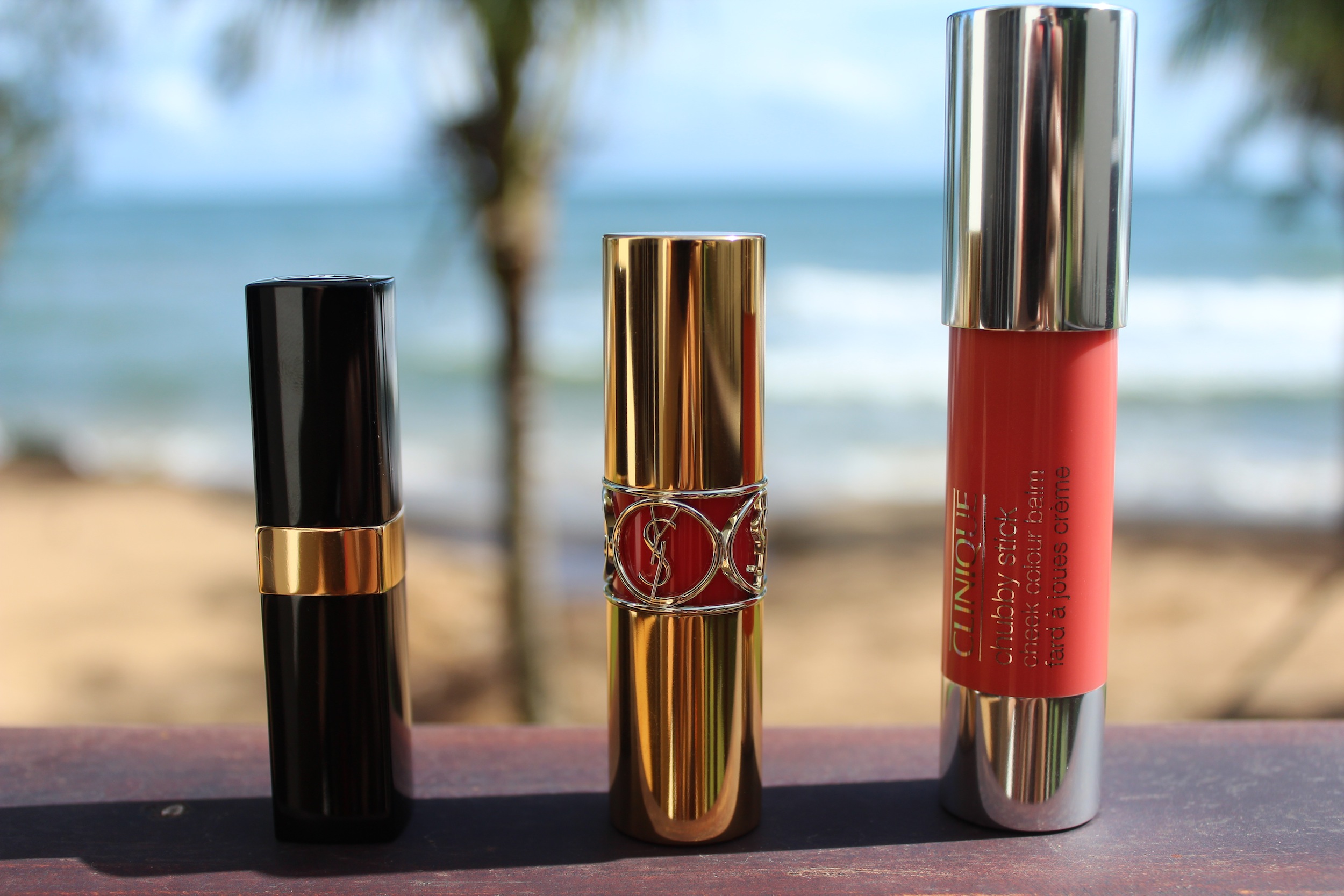 Chanel Rouge Coco Shine, YSL Rouge Volupte Shine & Clinique Chubby Stick