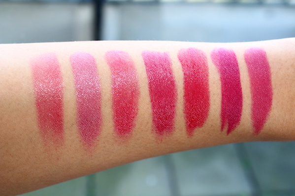 7 perfect pink lipsticks swatches. for oriental/asian skin tones by face made up/facemadeup
